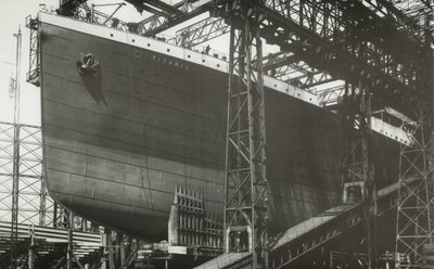 RMS Titanic nearing launch, 05 January 1911 by English Photographer